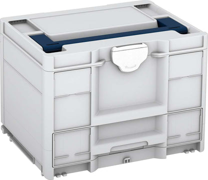 Systainer³ Combi M 287, Light Grey with Sapphire Blue lid handle and White catches