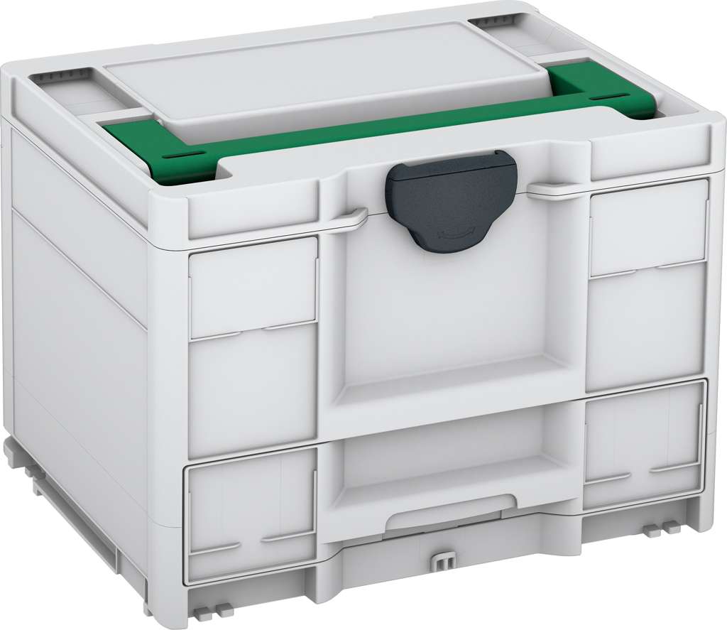 Systainer³ Combi M 287, Light Grey with Signal Green lid handle and Anthracite catches