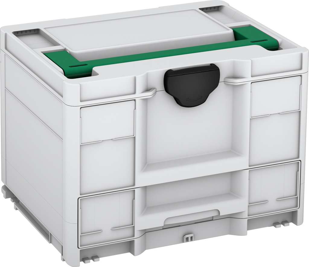 Systainer³ Combi M 287, Light Grey with Signal Green lid handle and Black catches