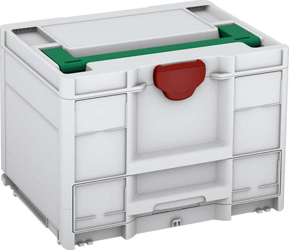Systainer³ Combi M 287, Light Grey with Signal Green lid handle and Carmine Red catches