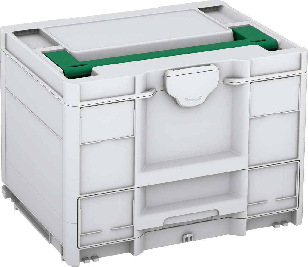 Systainer³ Combi M 287, Light Grey with Signal Green lid handle