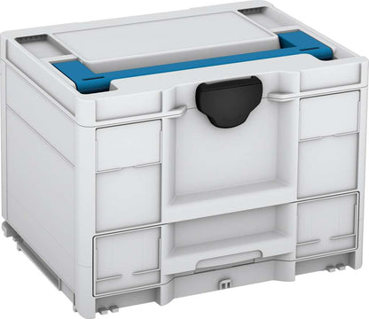 Systainer³ Combi M 287, Light Grey with Sky Blue lid handle and Black catches