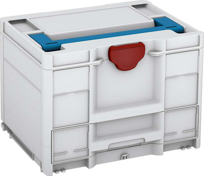 Systainer³ Combi M 287, Light Grey with Sky Blue lid handle and Carmine Red catches