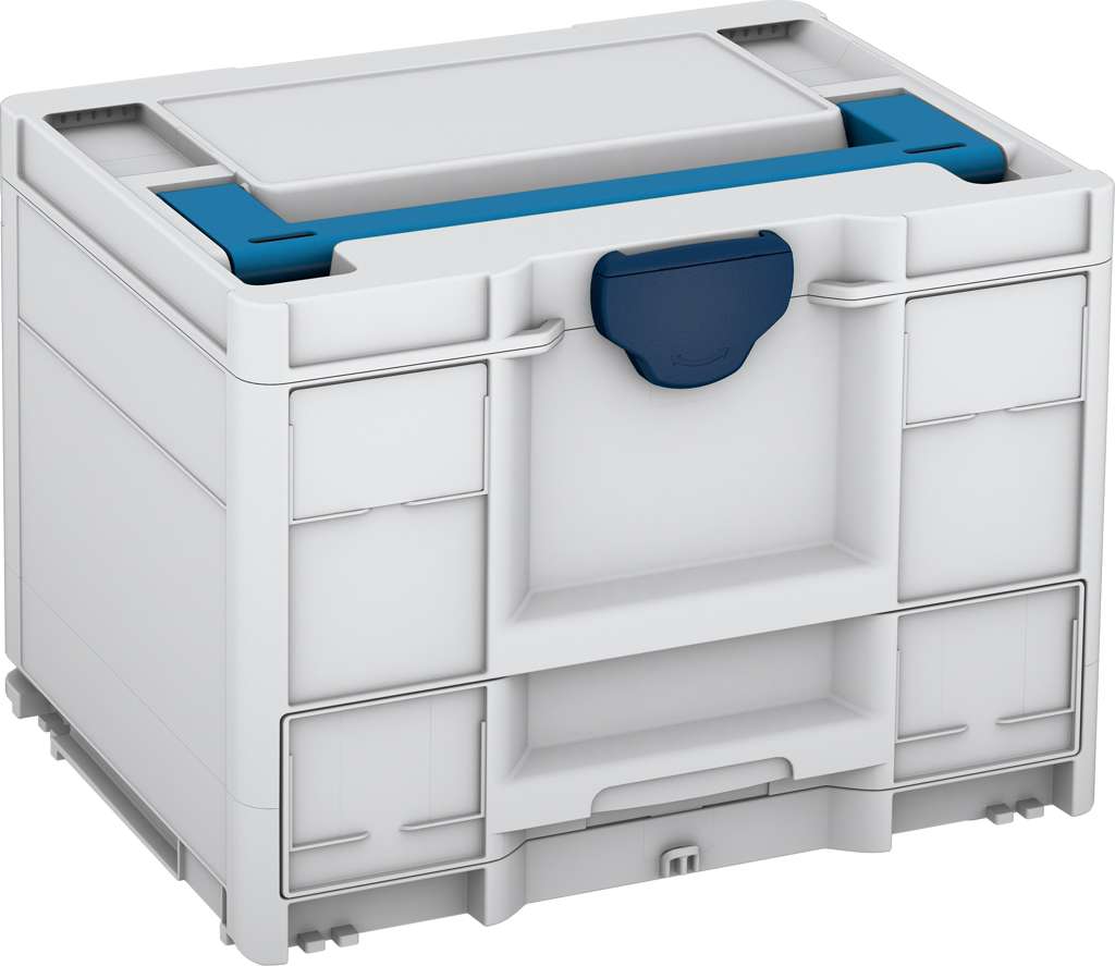 Systainer³ Combi M 287, Light Grey with Sky Blue lid handle and Sapphire Blue catches