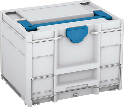 Systainer³ Combi M 287, Light Grey with Sky Blue lid handle and Sky Blue catches
