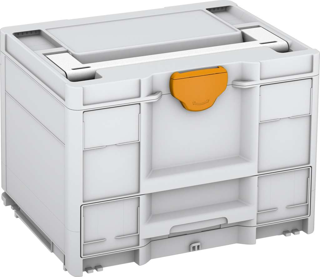 Systainer³ Combi M 287, Light Grey with White lid handle and Daffodil Yellow catches