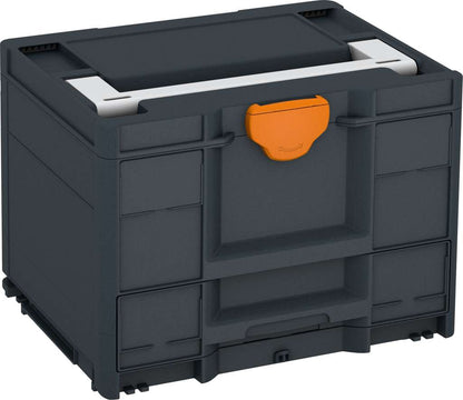 Systainer³ Combi M 287, Anthracite with Light Grey lid handle and Deep Orange catches