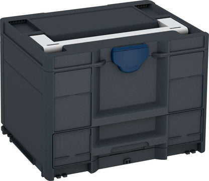 Systainer³ Combi M 287, Anthracite with Light Grey lid handle and Sapphire Blue catches