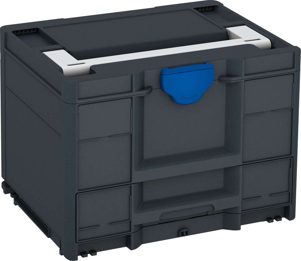 Systainer³ Combi M 287, Anthracite with Light Grey lid handle and Signal Blue catches