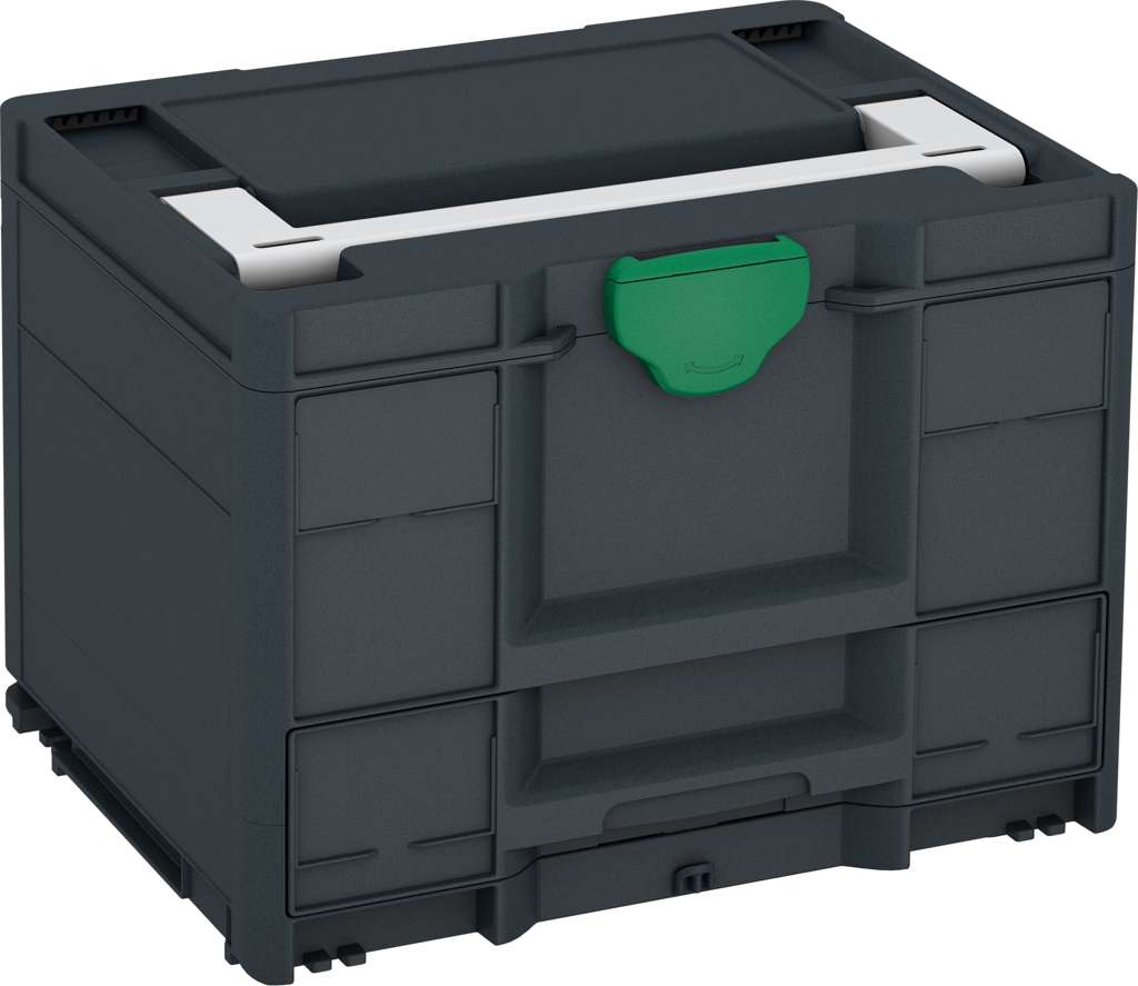 Systainer³ Combi M 287, Anthracite with Light Grey lid handle and Signal Green catches