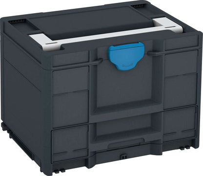 Systainer³ Combi M 287, Anthracite with Light Grey lid handle and Sky Blue catches
