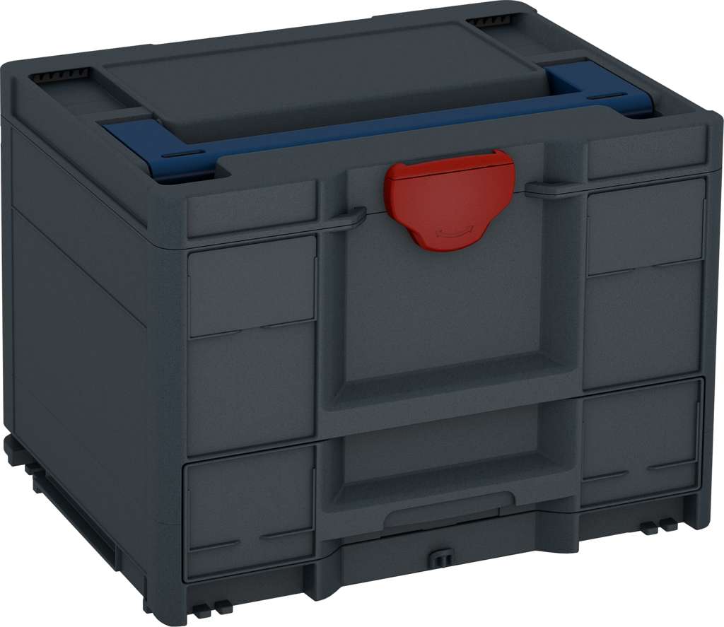 Systainer³ Combi M 287, Anthracite with Sapphire Blue lid handle and Carmine Red catches