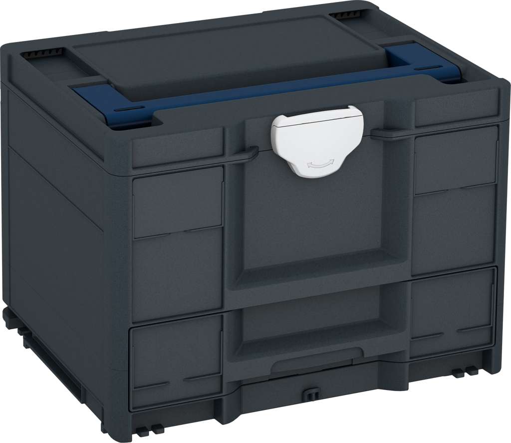 Systainer³ Combi M 287, Anthracite with Sapphire Blue lid handle and Light Grey catches