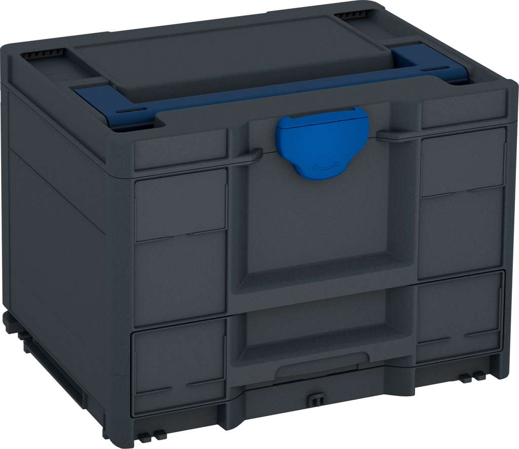 Systainer³ Combi M 287, Anthracite with Sapphire Blue lid handle and Signal Blue catches