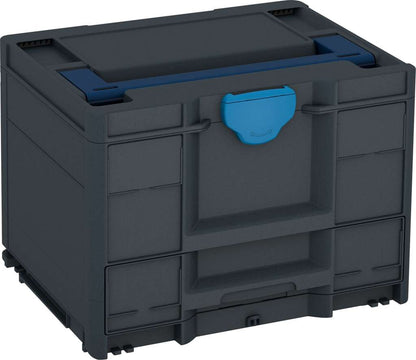 Systainer³ Combi M 287, Anthracite with Sapphire Blue lid handle and Sky Blue catches