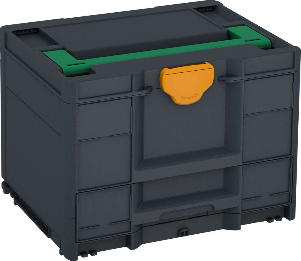 Systainer³ Combi M 287, Anthracite with Signal Green lid handle and Daffodil Yellow catches