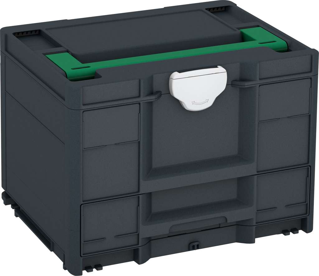 Systainer³ Combi M 287, Anthracite with Signal Green lid handle and Light Grey catches