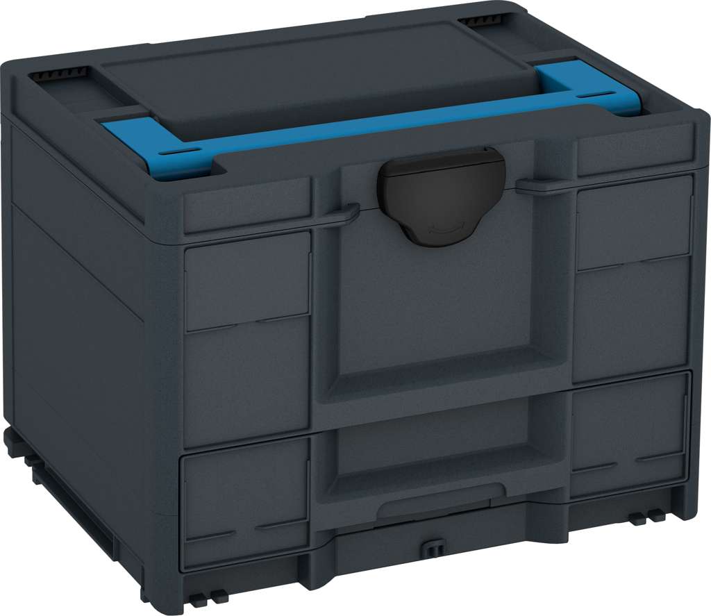 Systainer³ Combi M 287, Anthracite with Sky Blue lid handle and Black catches