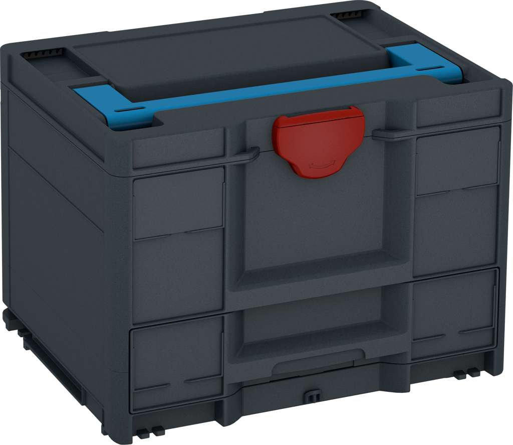 Systainer³ Combi M 287, Anthracite with Sky Blue lid handle and Carmine Red catches