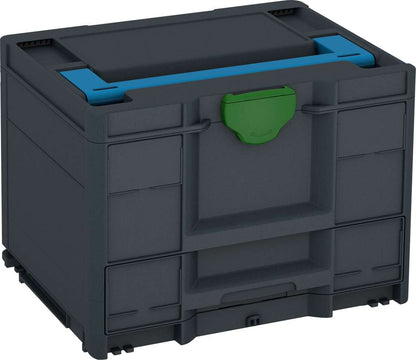 Systainer³ Combi M 287, Anthracite with Sky Blue lid handle and Emerald Green catches