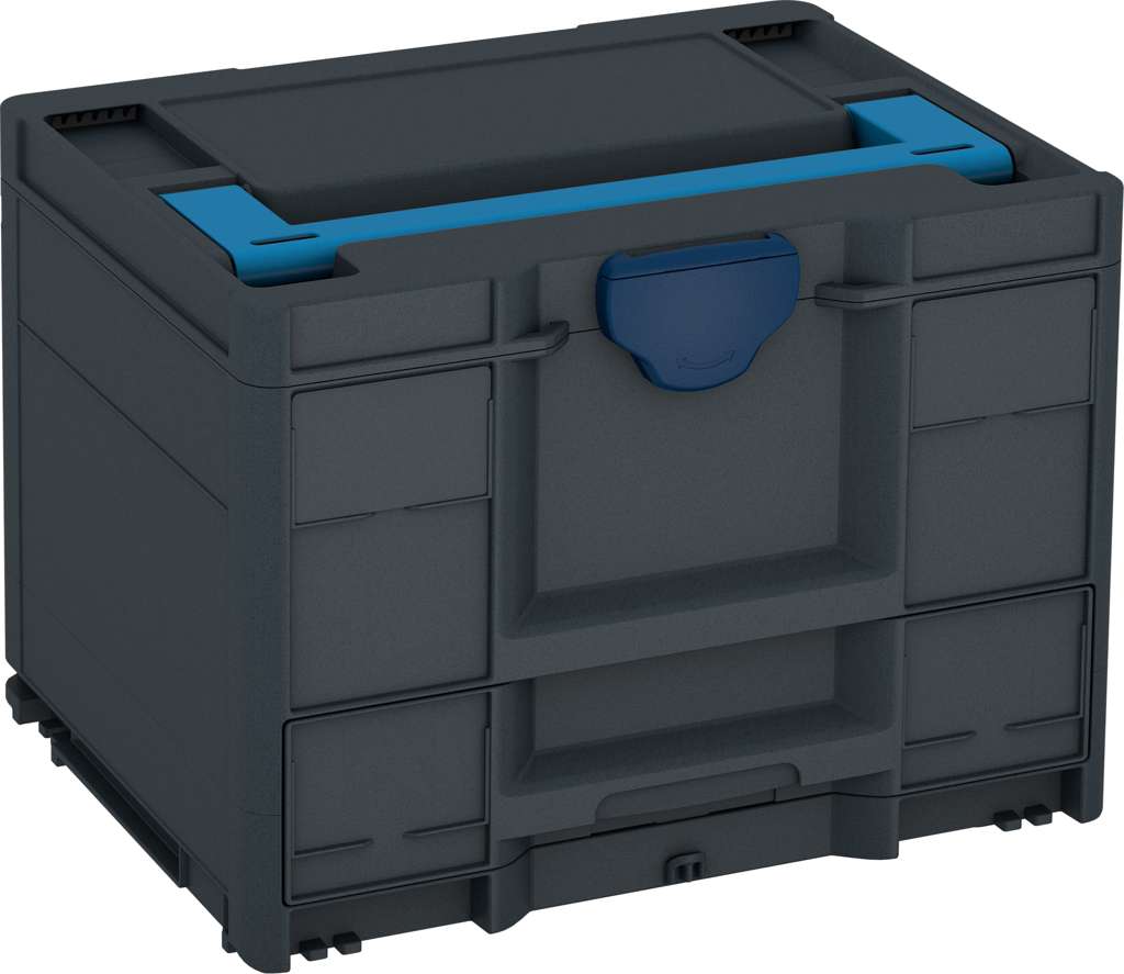 Systainer³ Combi M 287, Anthracite with Sky Blue lid handle and Sapphire Blue catches