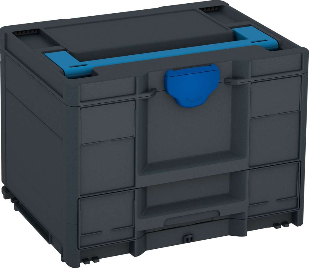 Systainer³ Combi M 287, Anthracite with Sky Blue lid handle and Signal Blue catches