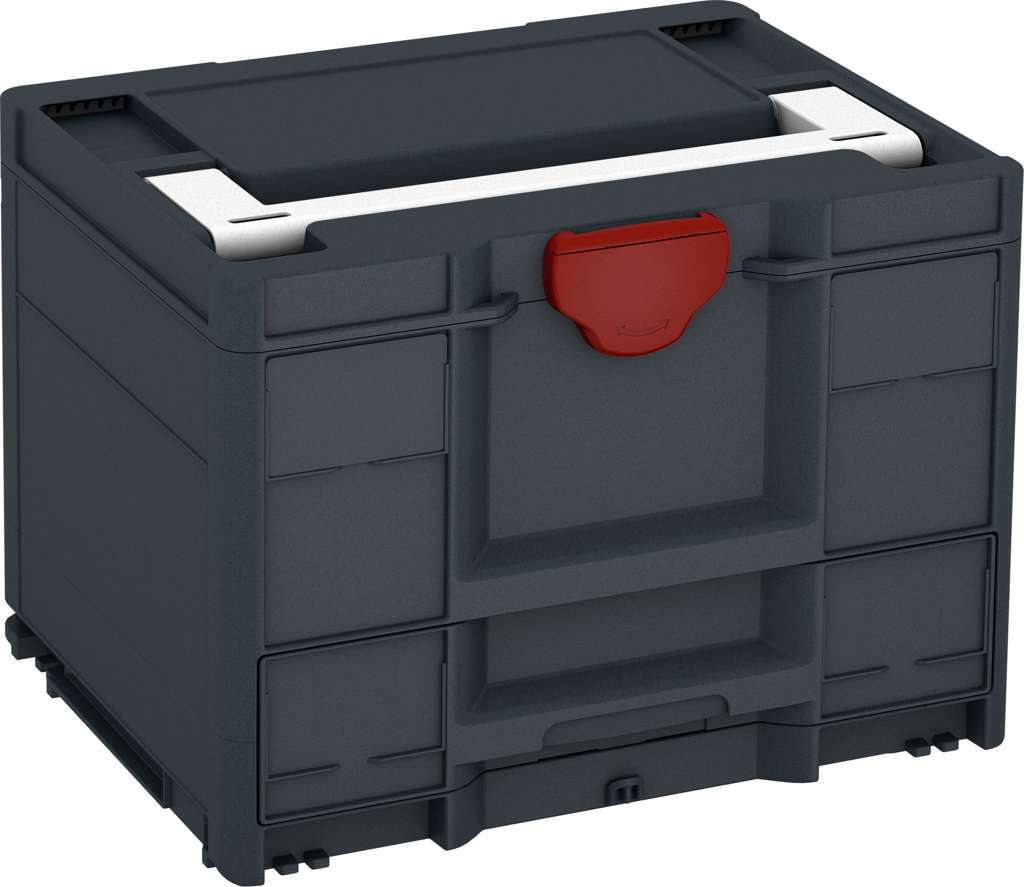 Systainer³ Combi M 287, Anthracite with White lid handle and Carmine Red catches