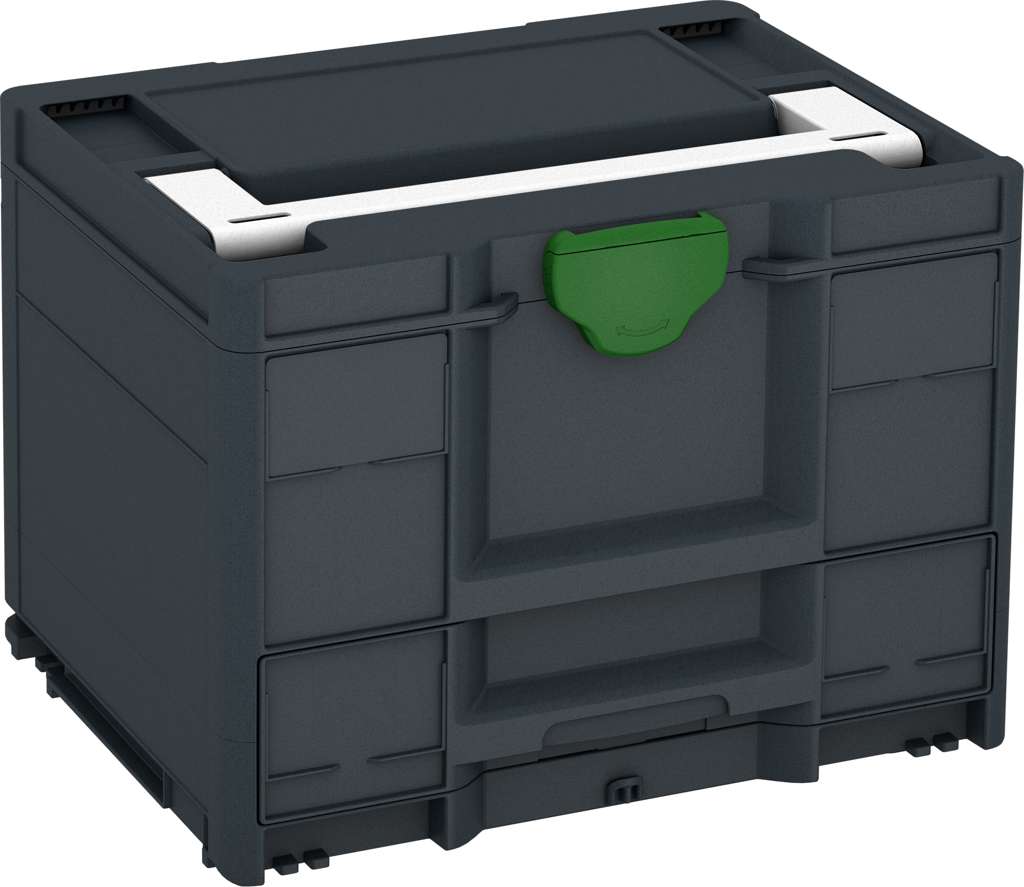 Systainer³ Combi M 287, Anthracite with White lid handle and Emerald Green catches