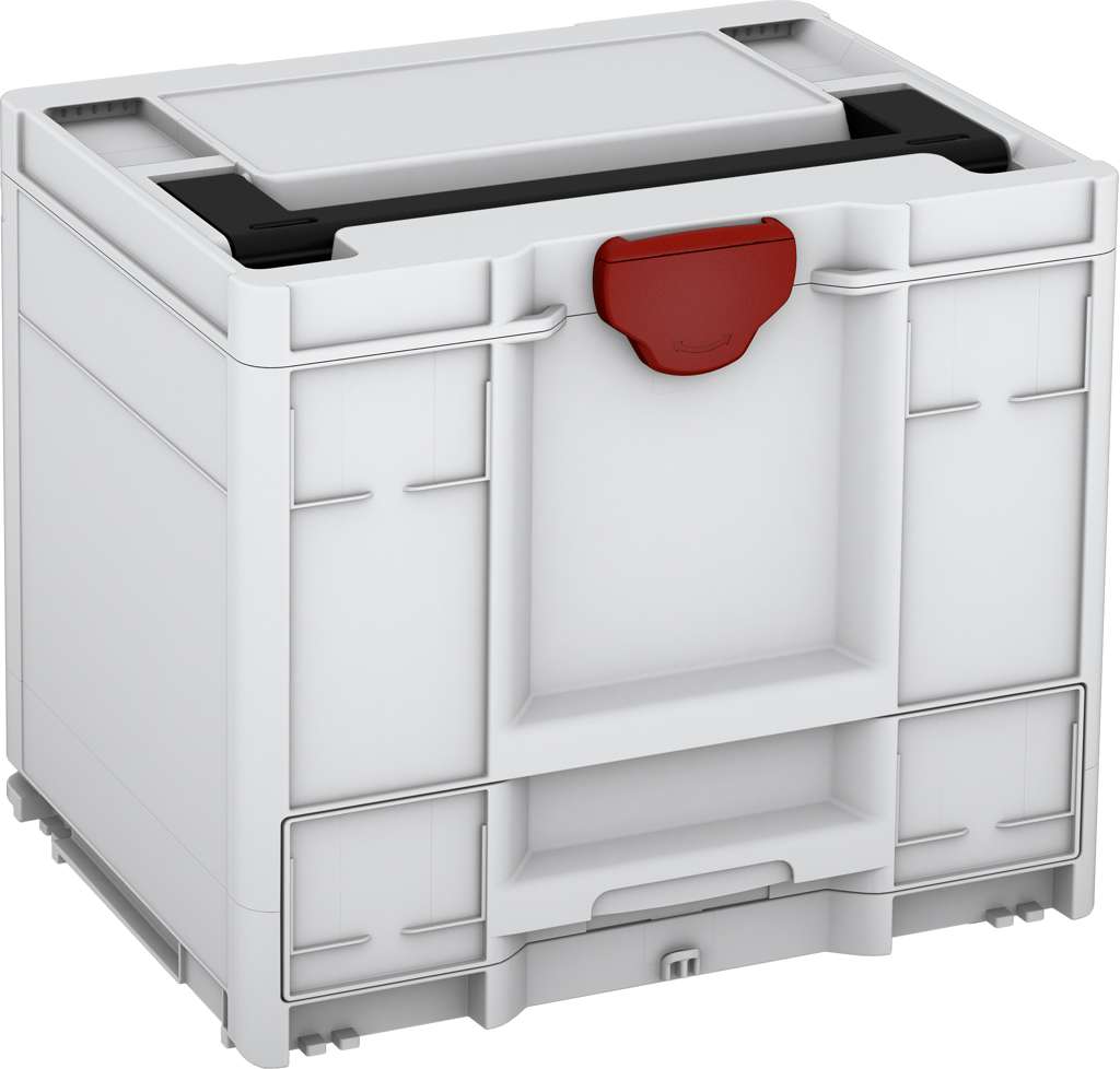 Systainer³ Combi M 337, Light Grey with Black lid handle and Carmine Red catches