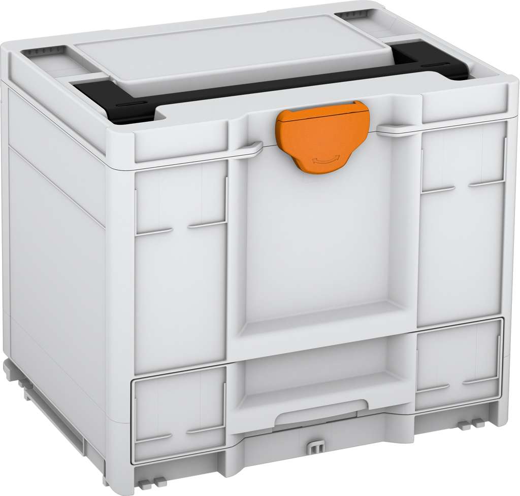 Systainer³ Combi M 337, Light Grey with Black lid handle and Deep Orange catches