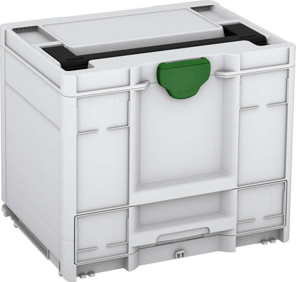 Systainer³ Combi M 337, Light Grey with Black lid handle and Emerald Green catches