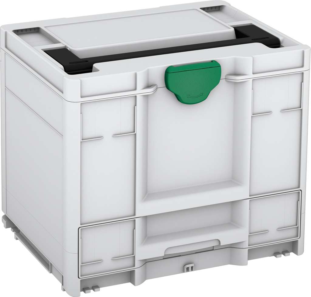 Systainer³ Combi M 337, Light Grey with Black lid handle and Signal Green catches