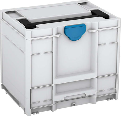 Systainer³ Combi M 337, Light Grey with Black lid handle and Sky Blue catches