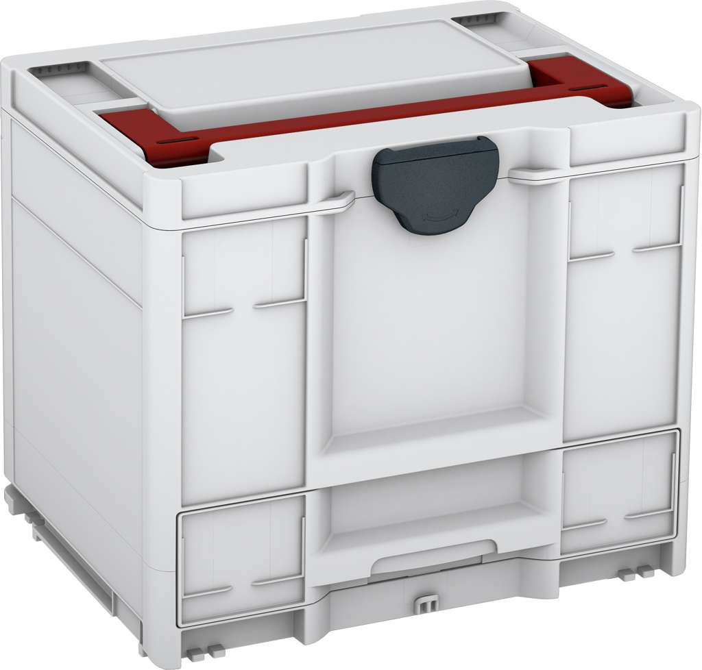 Systainer³ Combi M 337, Light Grey with Carmine Red lid handle and Anthracite catches
