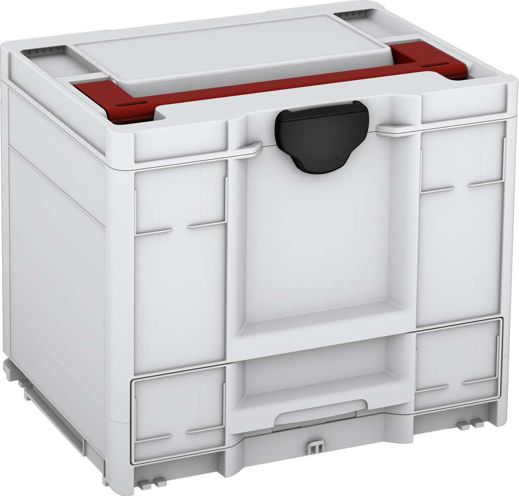Systainer³ Combi M 337, Light Grey with Carmine Red lid handle and Black catches