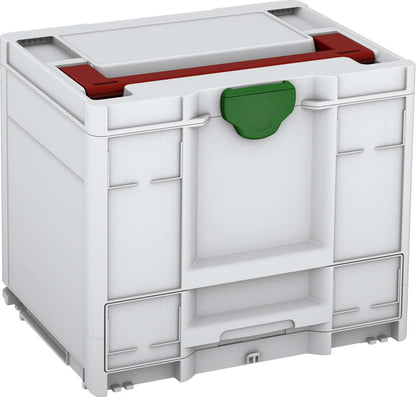 Systainer³ Combi M 337, Light Grey with Carmine Red lid handle and Emerald Green catches
