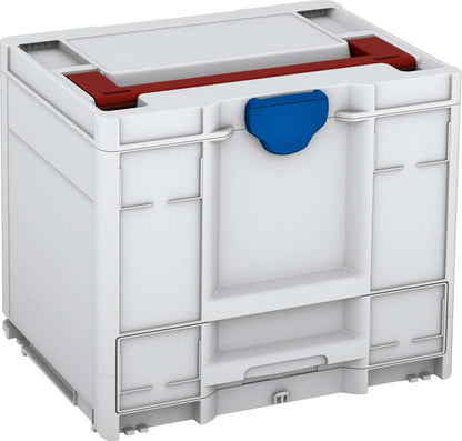 Systainer³ Combi M 337, Light Grey with Carmine Red lid handle and Signal Blue catches