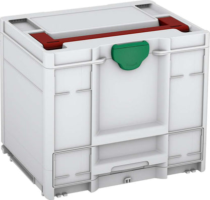 Systainer³ Combi M 337, Light Grey with Carmine Red lid handle and Signal Green catches