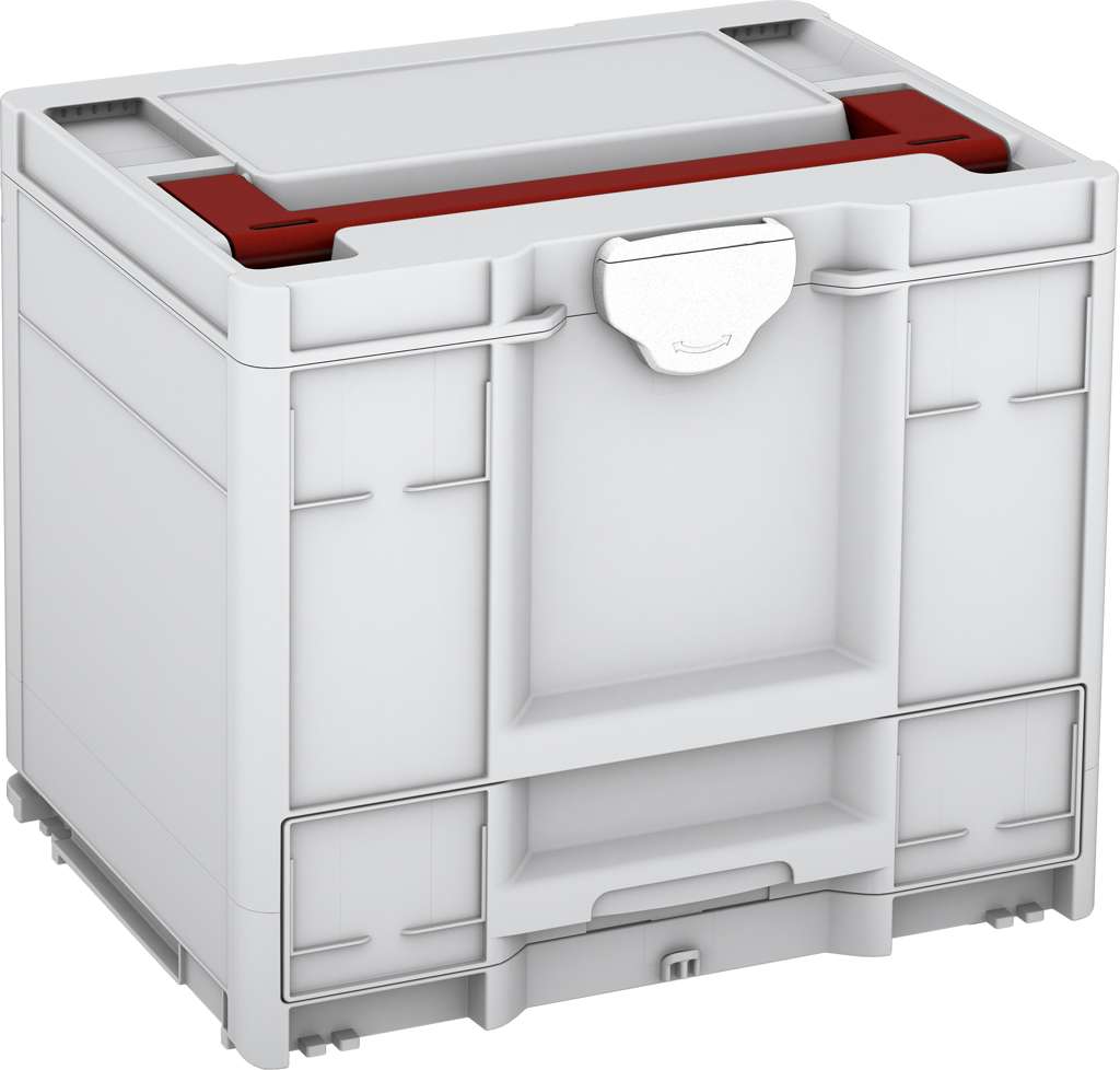 Systainer³ Combi M 337, Light Grey with Carmine Red lid handle and White catches