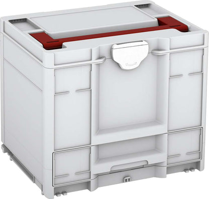 Systainer³ Combi M 337, Light Grey with Carmine Red lid handle and White catches