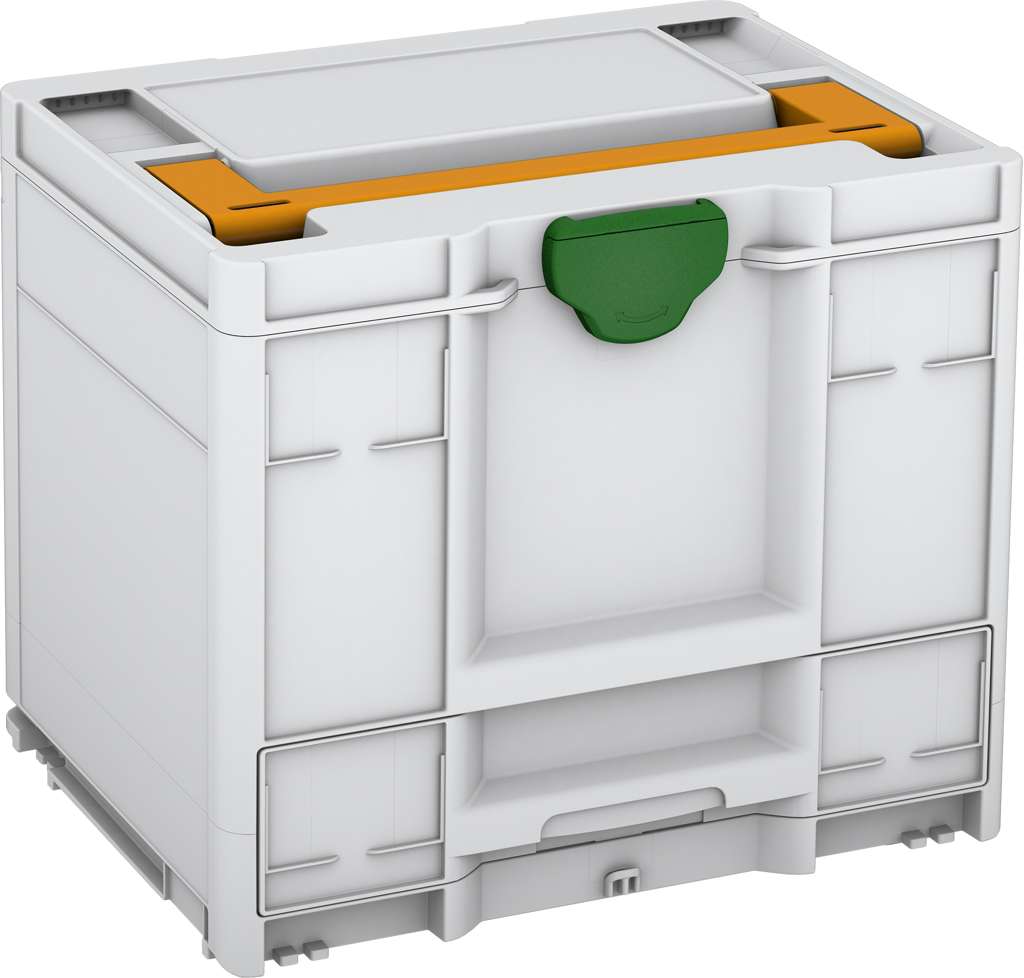 Systainer³ Combi M 337, Light Grey with Daffodil Yellow lid handle and Emerald Green catches