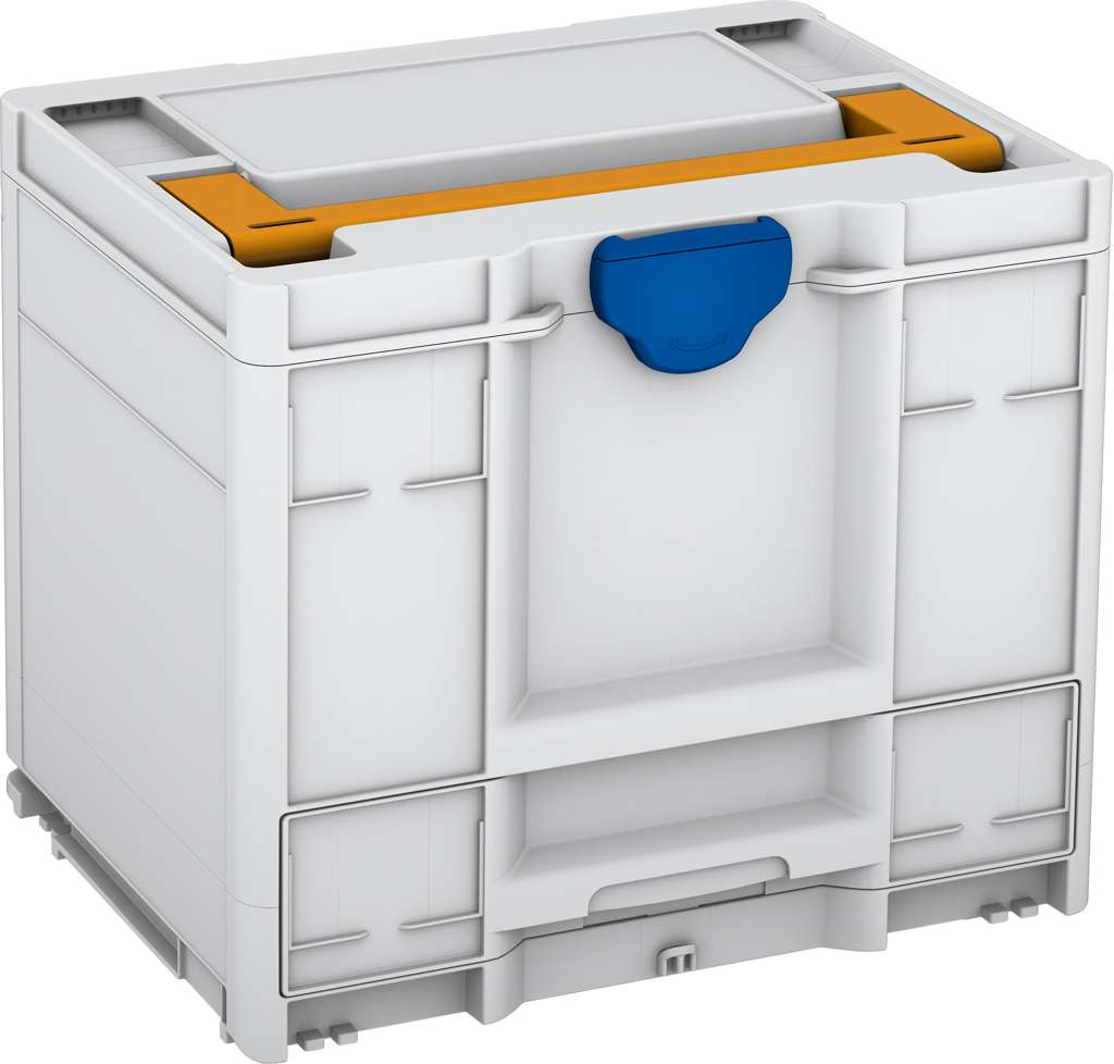 Systainer³ Combi M 337, Light Grey with Daffodil Yellow lid handle and Signal Blue catches