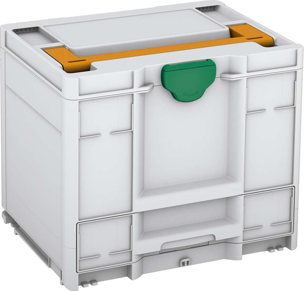 Systainer³ Combi M 337, Light Grey with Daffodil Yellow lid handle and Signal Green catches
