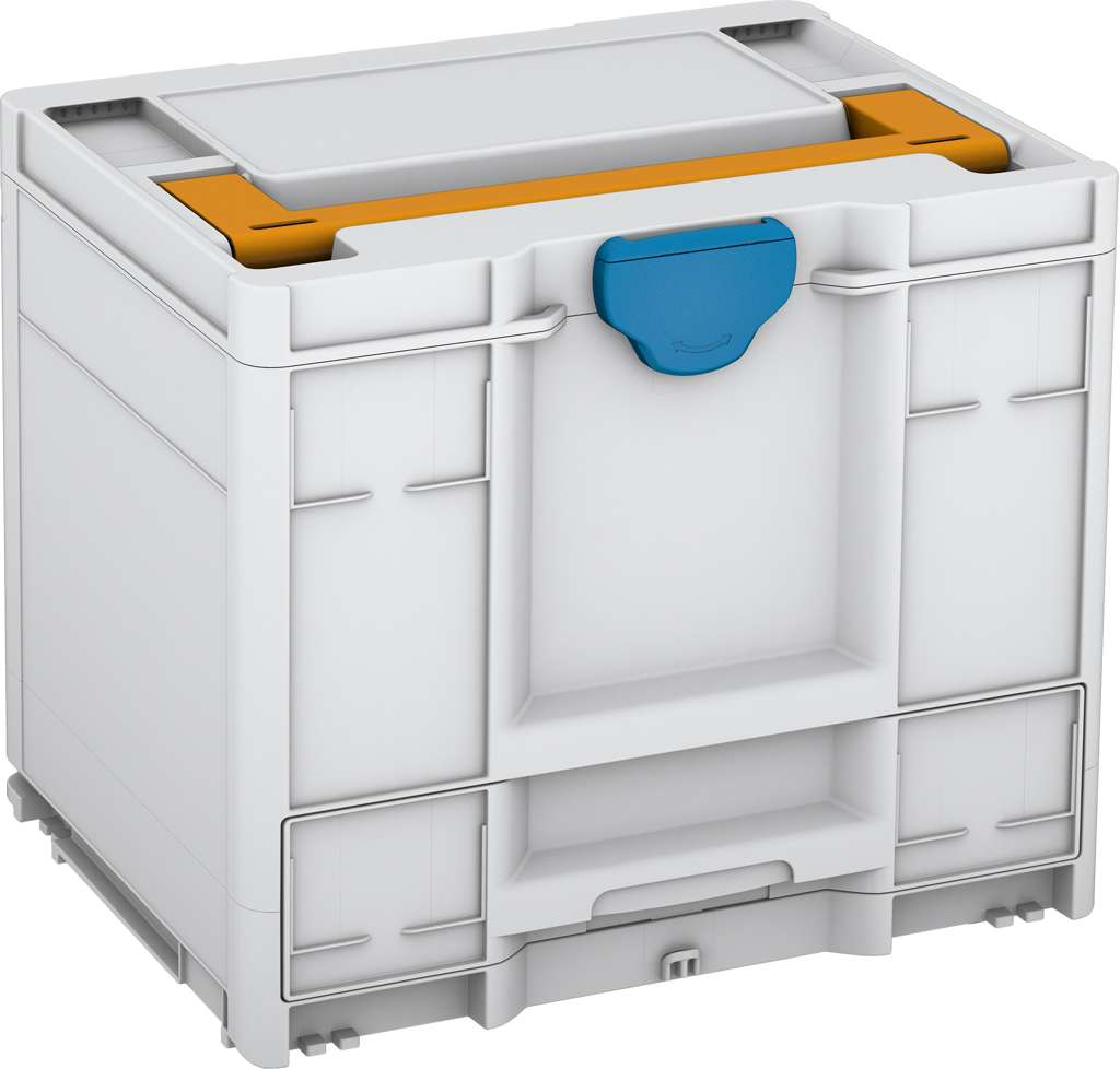 Systainer³ Combi M 337, Light Grey with Daffodil Yellow lid handle and Sky Blue catches