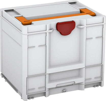 Systainer³ Combi M 337, Light Grey with Deep Orange lid handle and Carmine Red catches