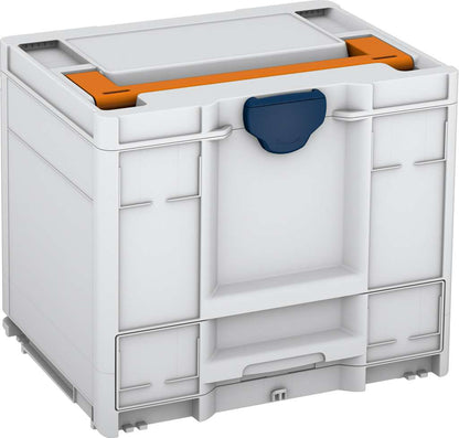 Systainer³ Combi M 337, Light Grey with Deep Orange lid handle and Sapphire Blue catches