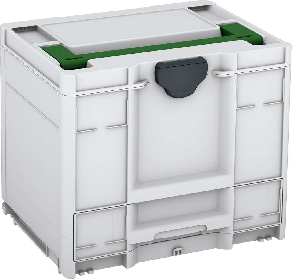 Systainer³ Combi M 337, Light Grey with Emerald Green lid handle and Anthracite catches