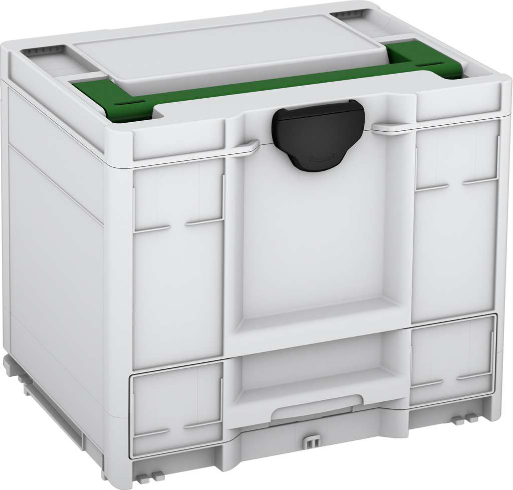 Systainer³ Combi M 337, Light Grey with Emerald Green lid handle and Black catches
