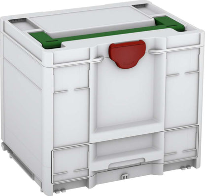Systainer³ Combi M 337, Light Grey with Emerald Green lid handle and Carmine Red catches