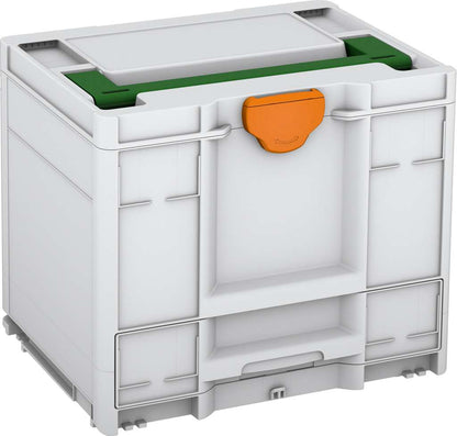 Systainer³ Combi M 337, Light Grey with Emerald Green lid handle and Deep Orange catches